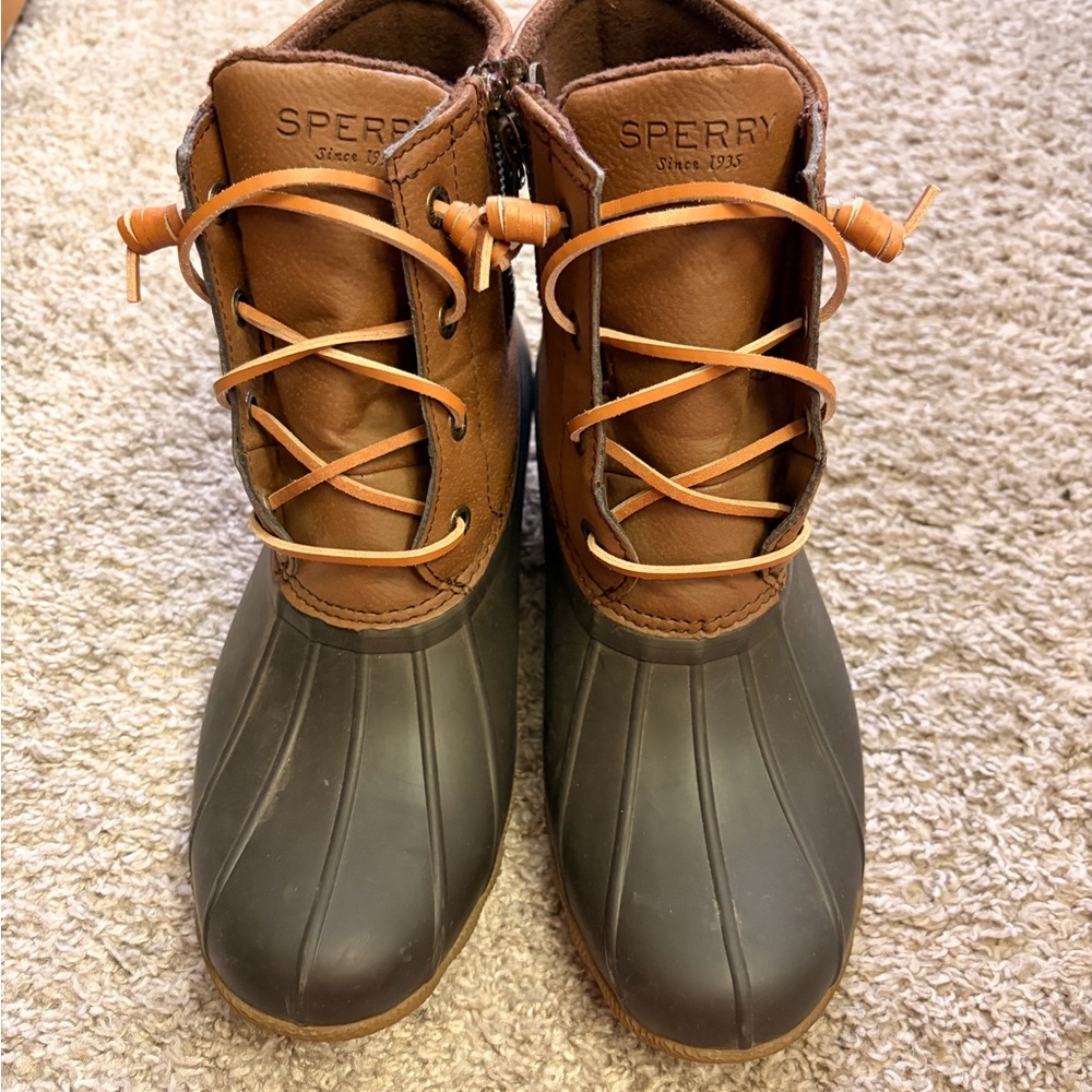 Sperry Tan and Gray Waterproof Boots